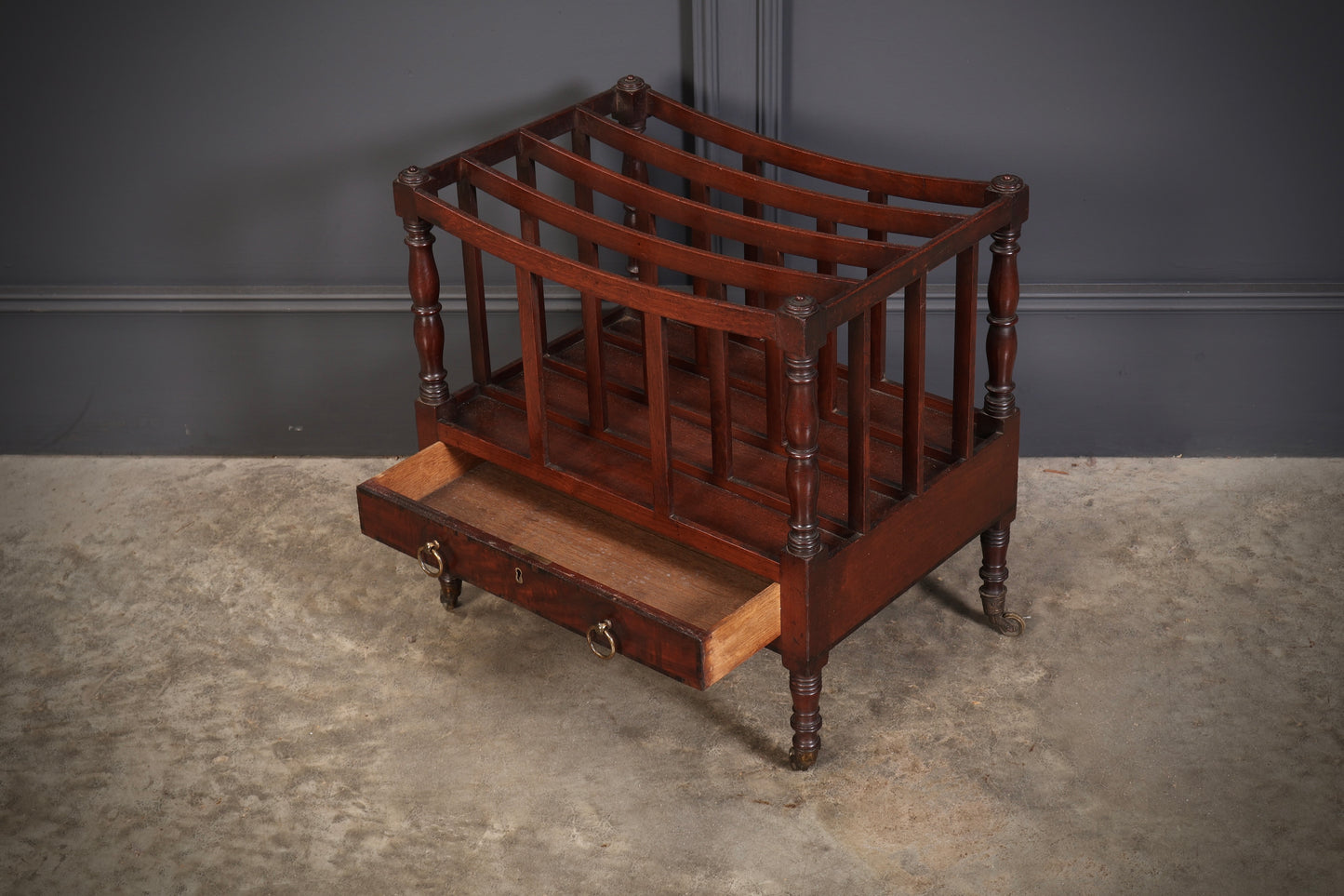 Regency Mahogany Canterbury Magazine Rack