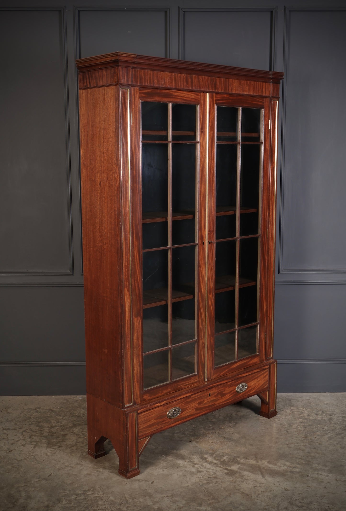 Regency Mahogany Glazed Cabinet Bookcase