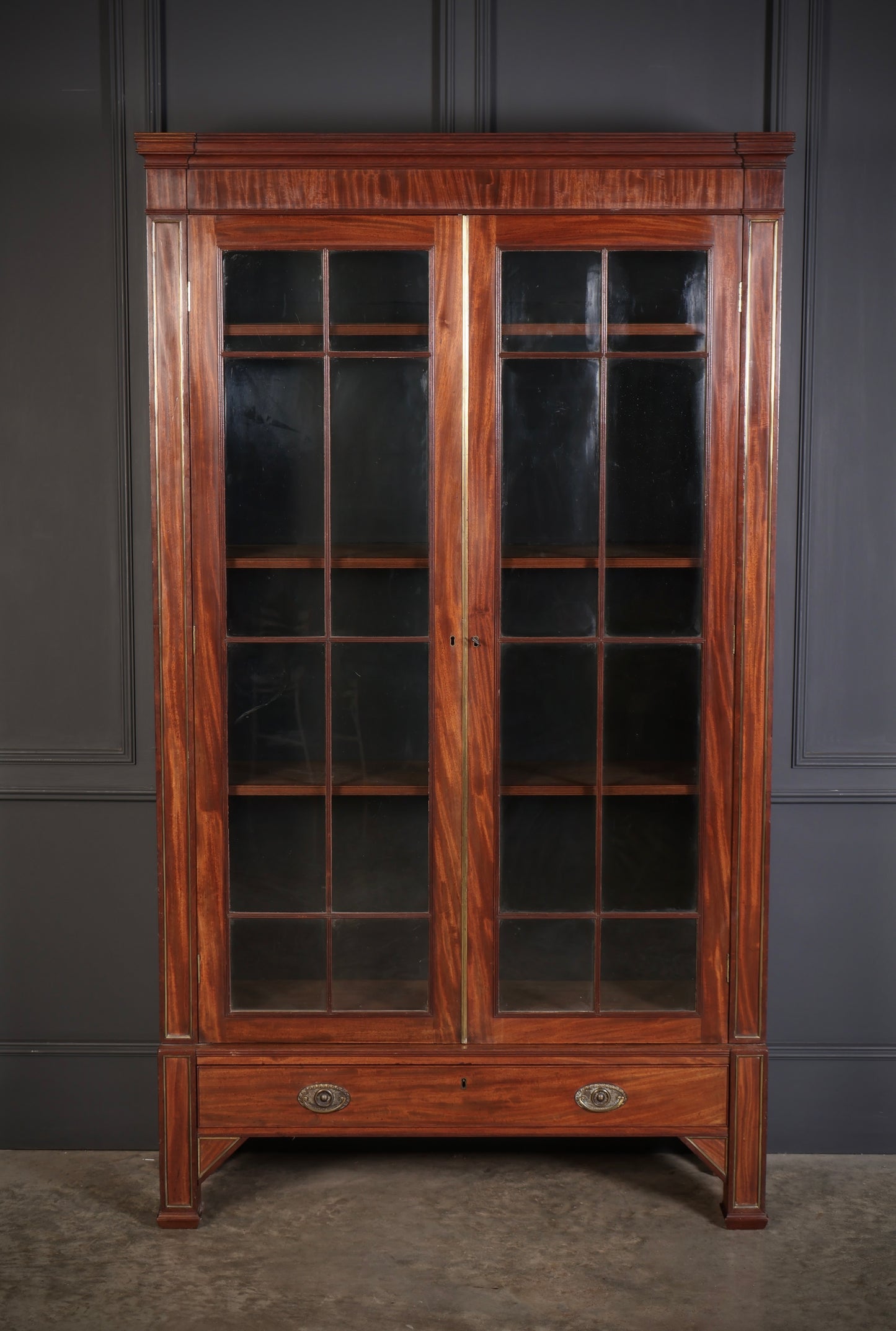 Regency Mahogany Glazed Cabinet Bookcase