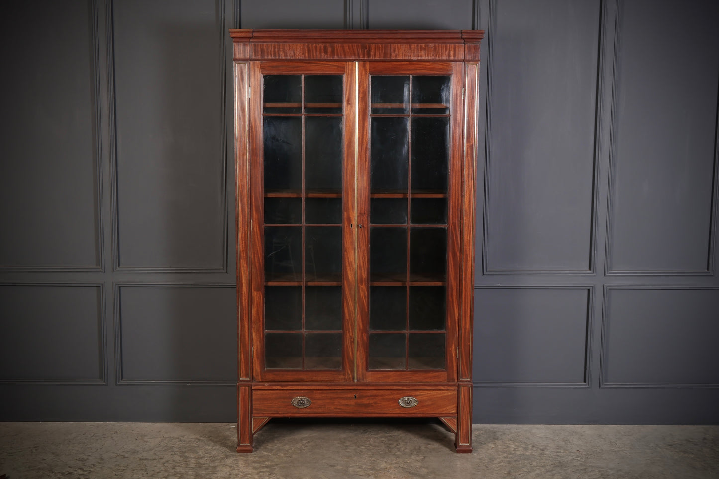 Regency Mahogany Glazed Cabinet Bookcase