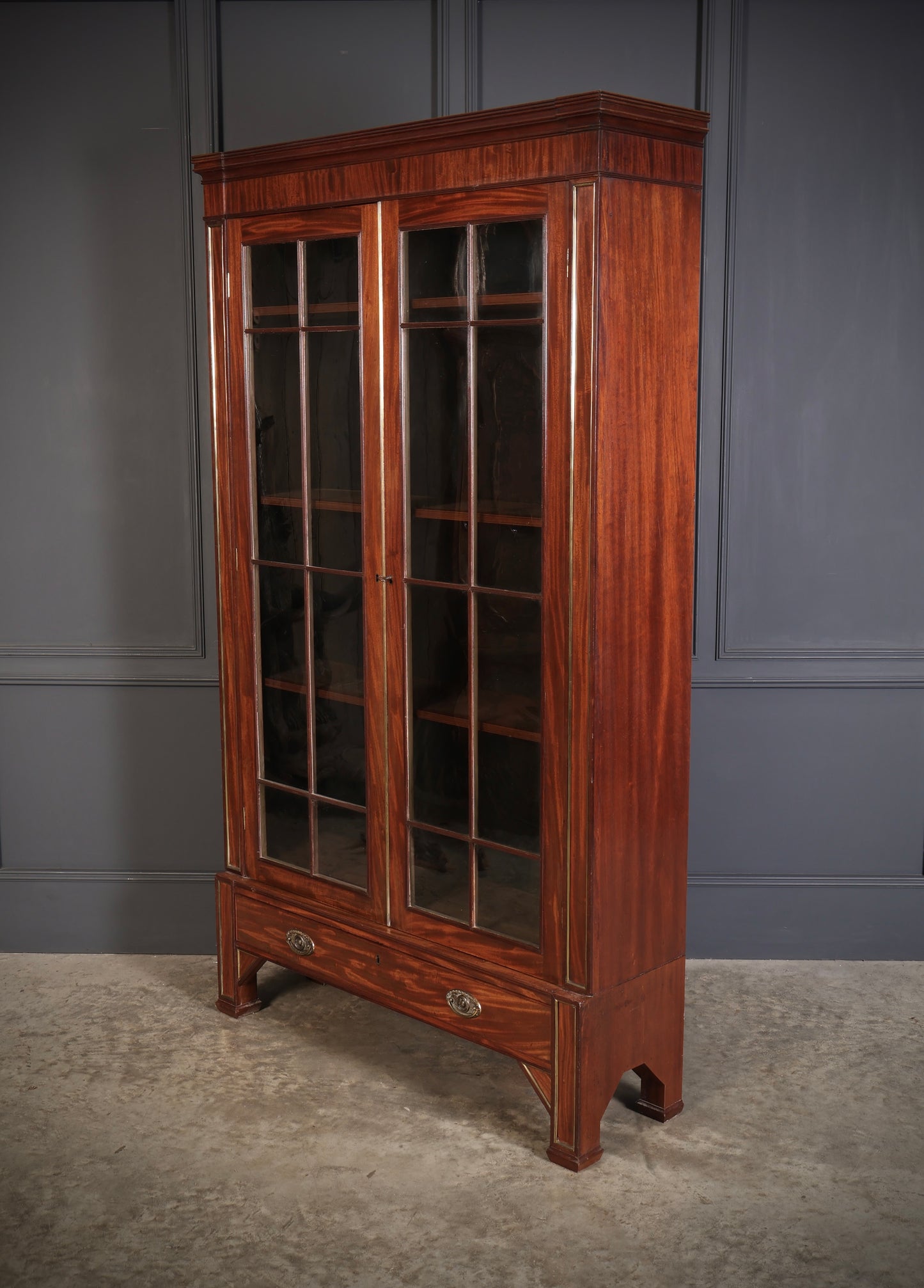 Regency Mahogany Glazed Cabinet Bookcase