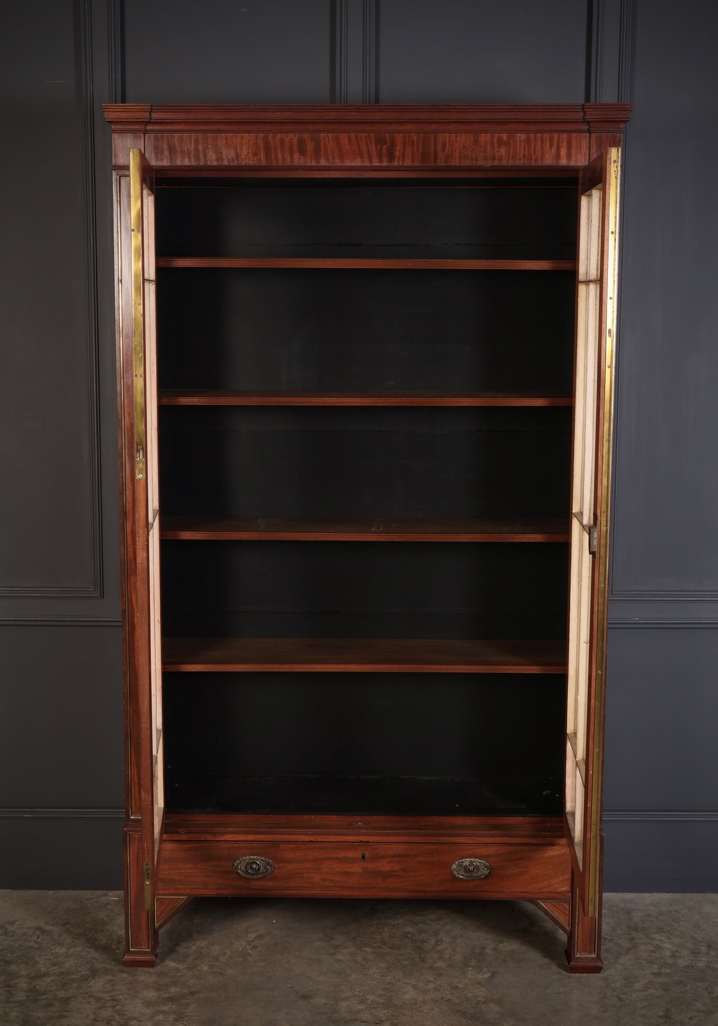 Regency Mahogany Glazed Cabinet Bookcase