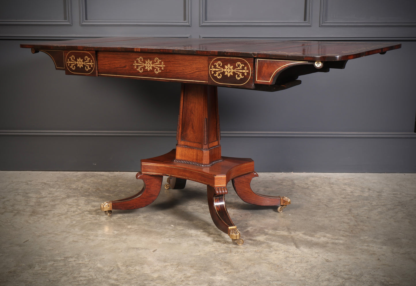 Regency Rosewood Brass Inlaid Sofa Table