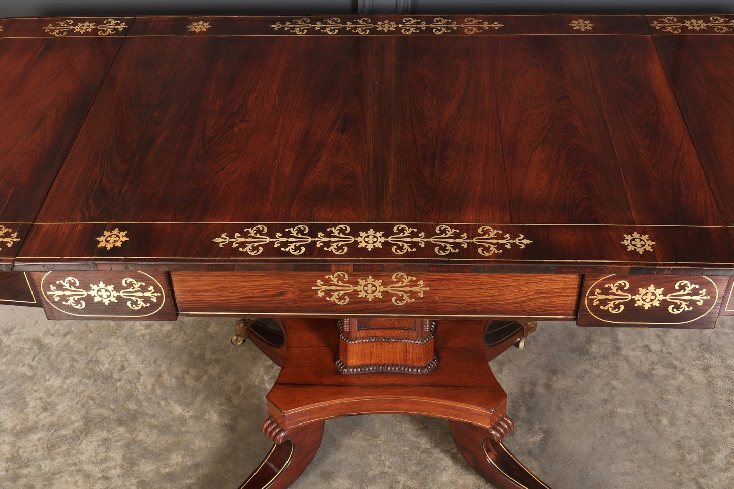 Regency Rosewood Brass Inlaid Sofa Table