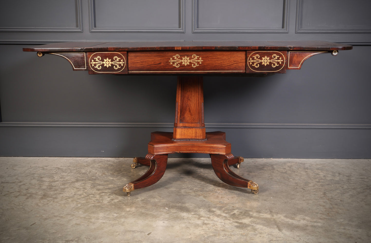 Regency Rosewood Brass Inlaid Sofa Table