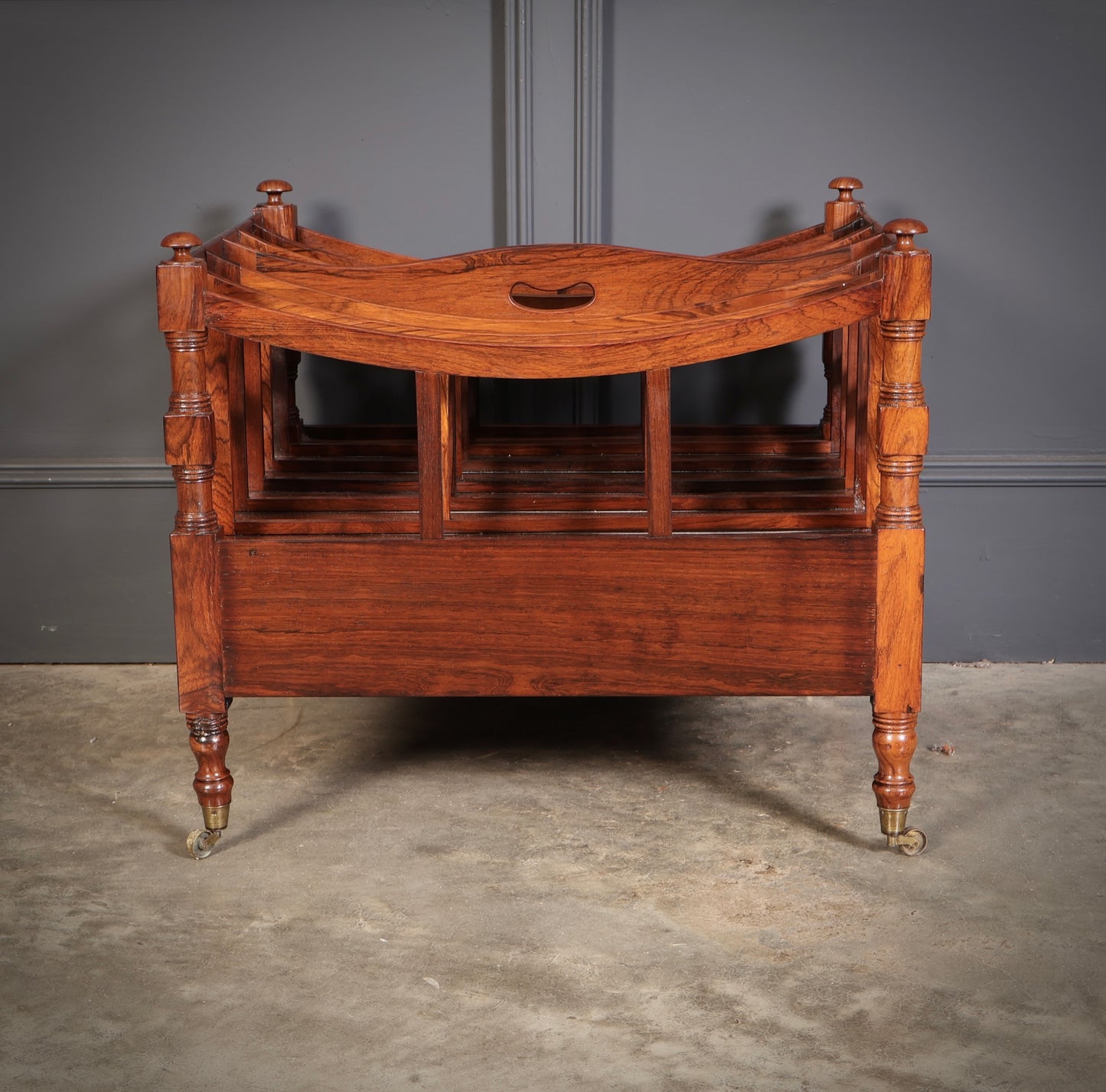 Large Regency Rosewood Canterbury Magazine Rack