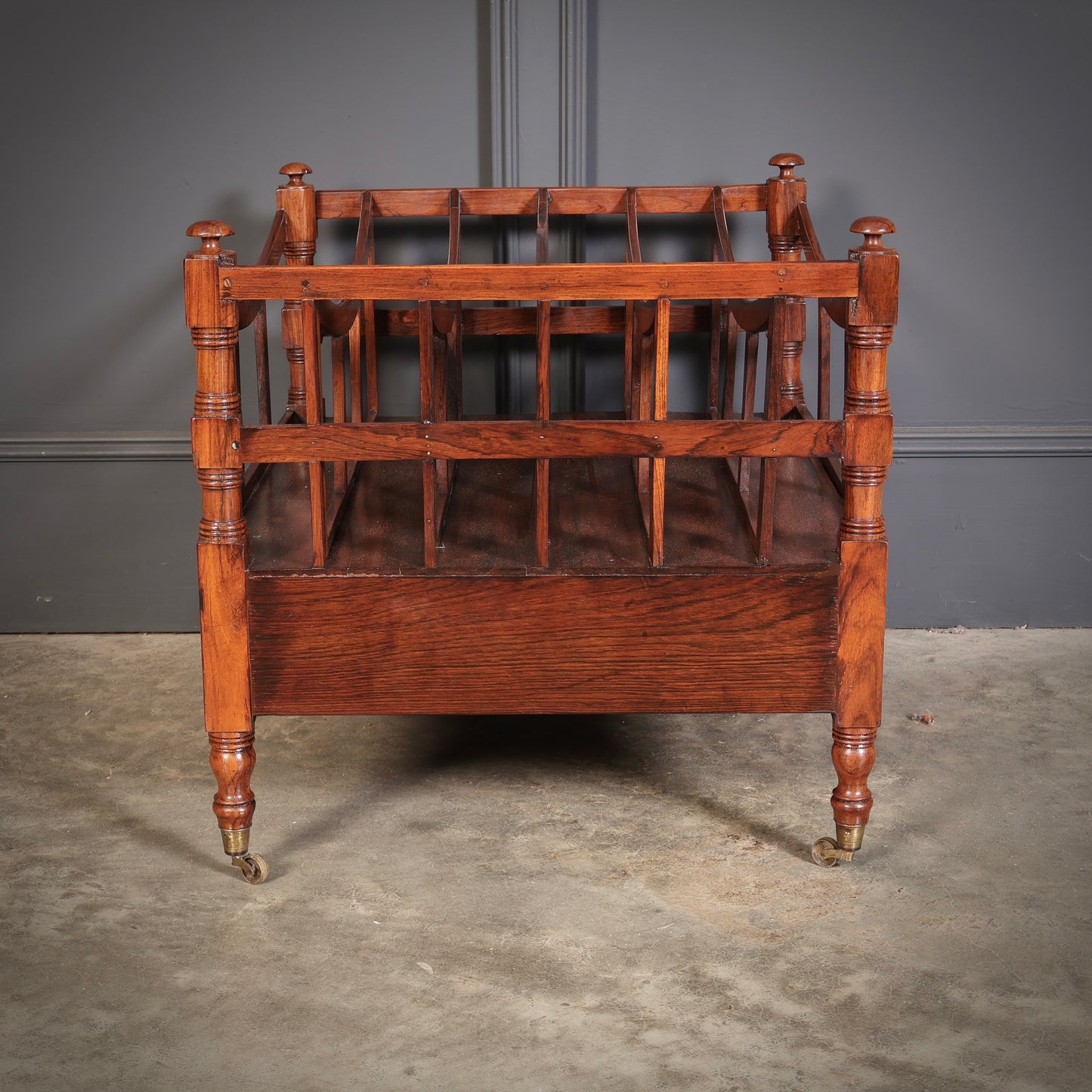 Large Regency Rosewood Canterbury Magazine Rack