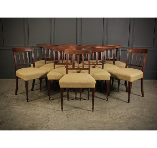 Set of 12 Mahogany Bar Back Dining Chairs