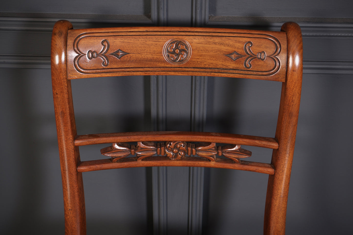 Set of 14 Regency Mahogany Bar Back Dining Chairs