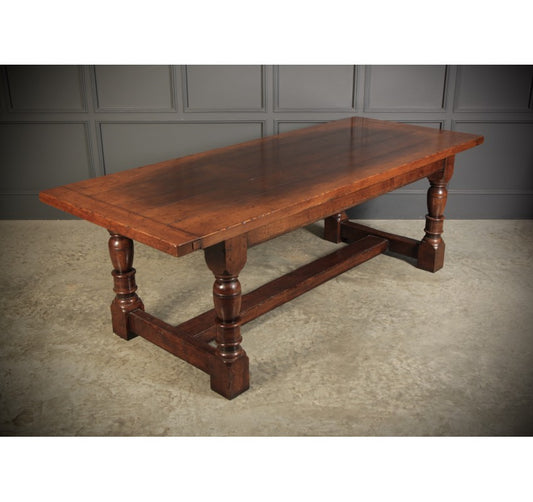 Solid Distressed Oak Refectory Dining Table