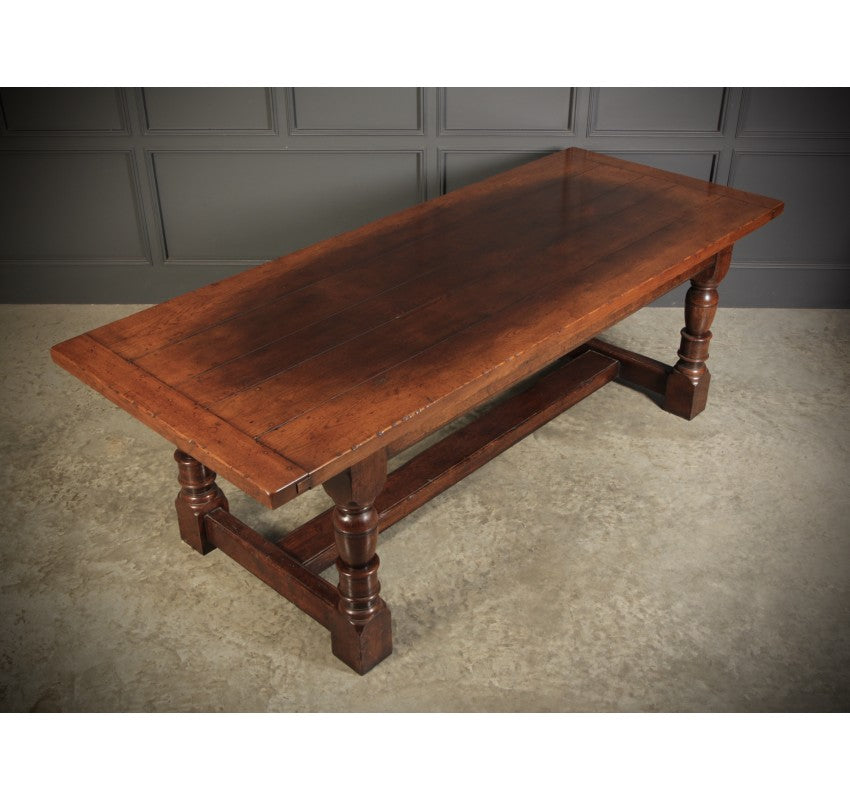 Solid Distressed Oak Refectory Dining Table