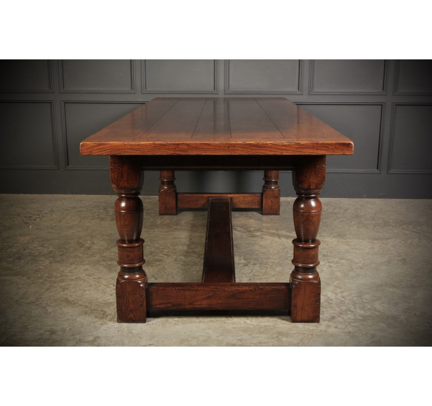 Solid Distressed Oak Refectory Dining Table