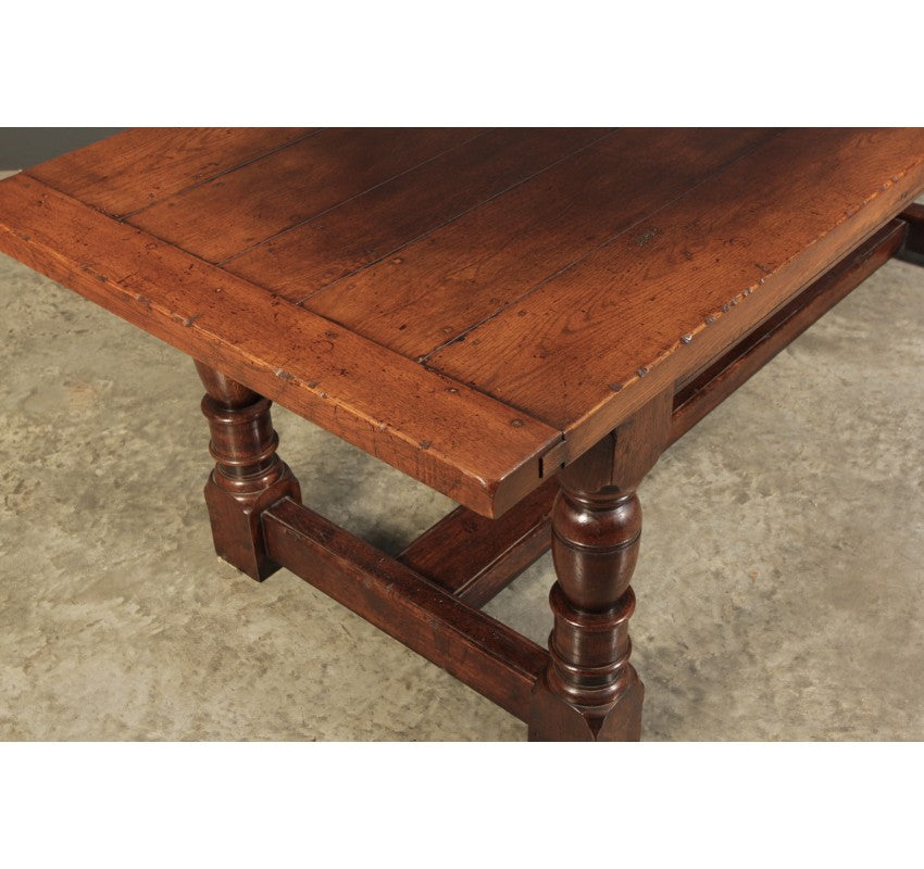 Solid Distressed Oak Refectory Dining Table