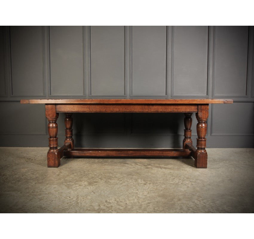 Solid Distressed Oak Refectory Dining Table