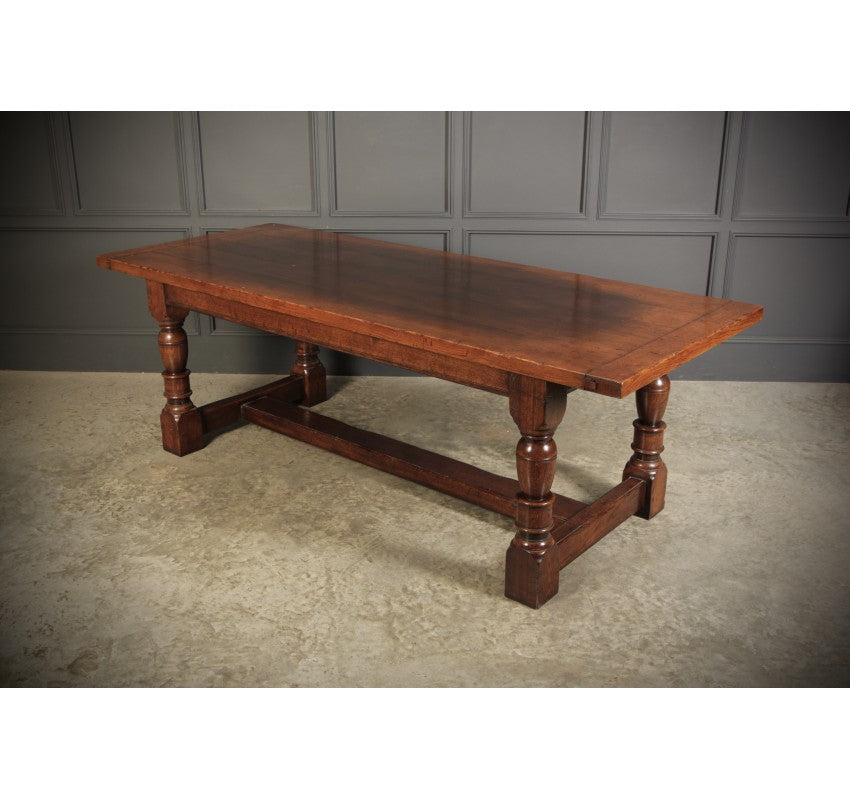 Solid Distressed Oak Refectory Dining Table