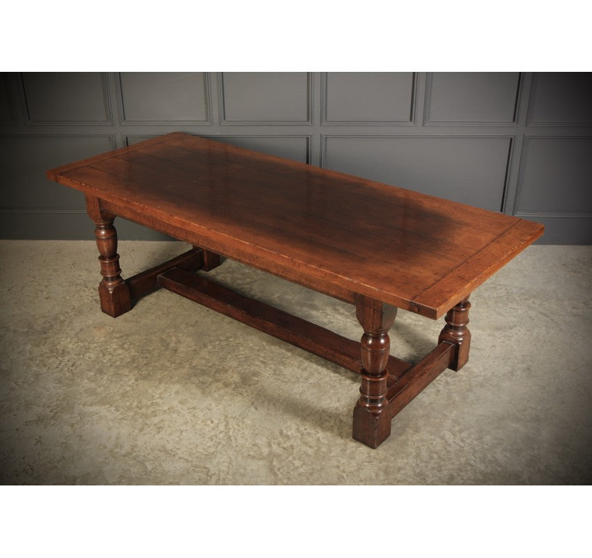 Solid Distressed Oak Refectory Dining Table