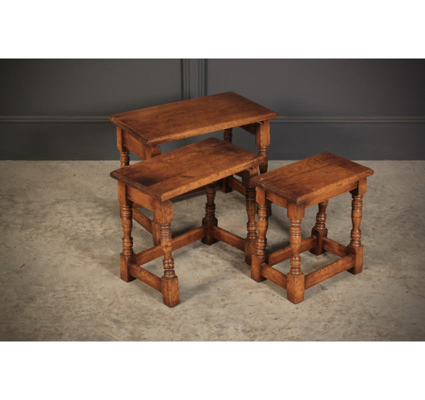 Solid Ipswich Oak Nest of 3 Tables