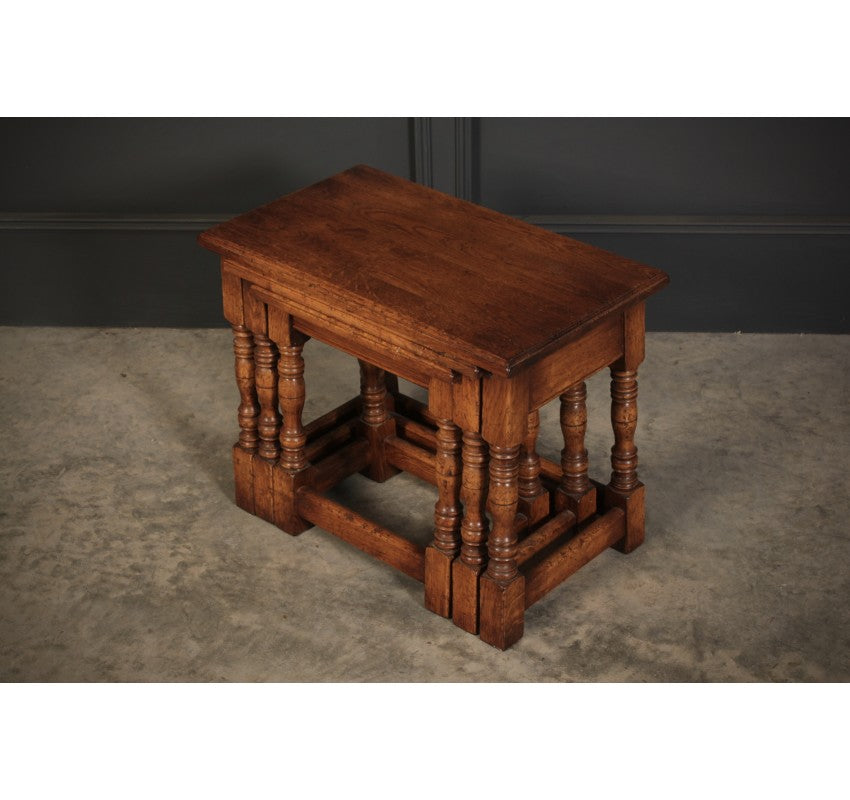 Solid Ipswich Oak Nest of 3 Tables