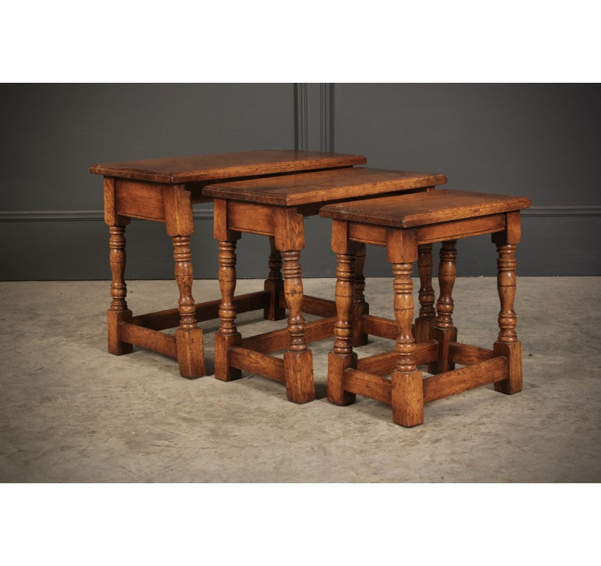 Solid Ipswich Oak Nest of 3 Tables