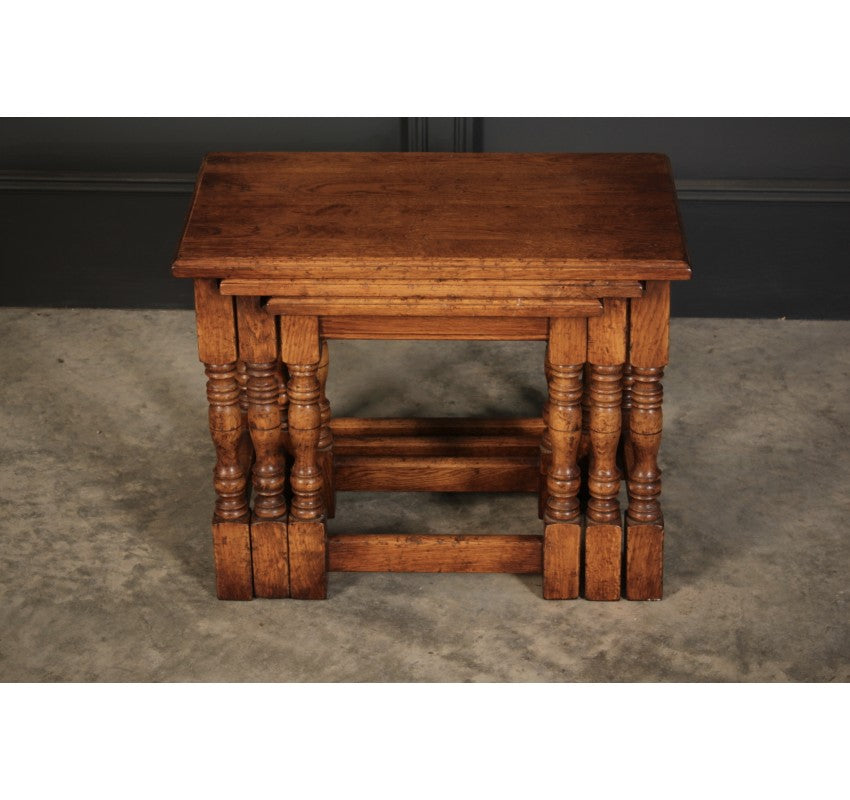 Solid Ipswich Oak Nest of 3 Tables