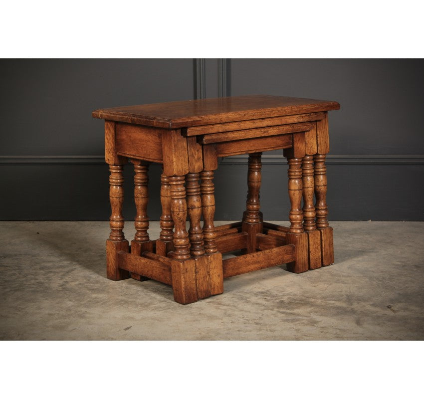 Solid Ipswich Oak Nest of 3 Tables