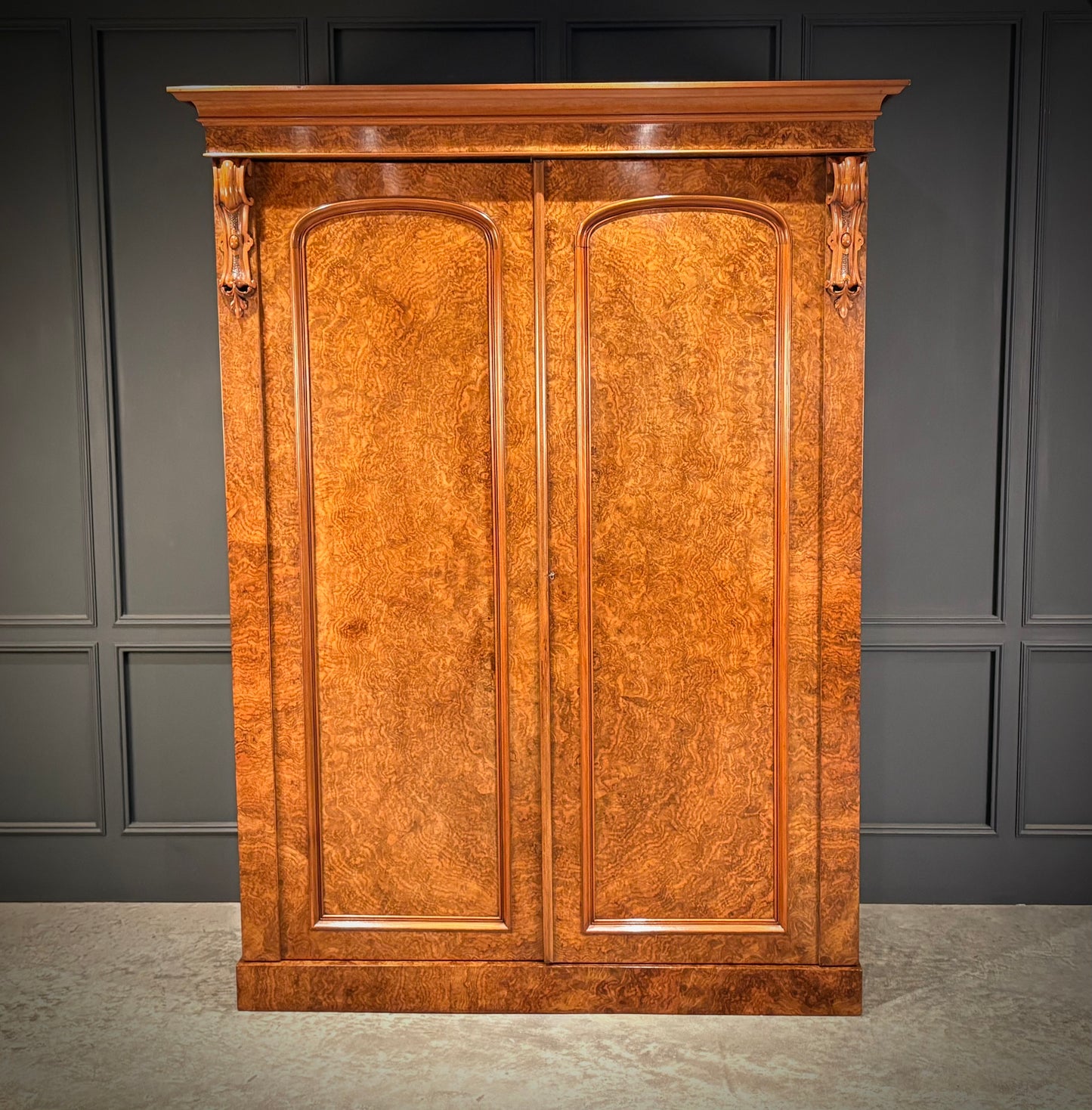 Fine Victorian Burr Walnut Wardrobe