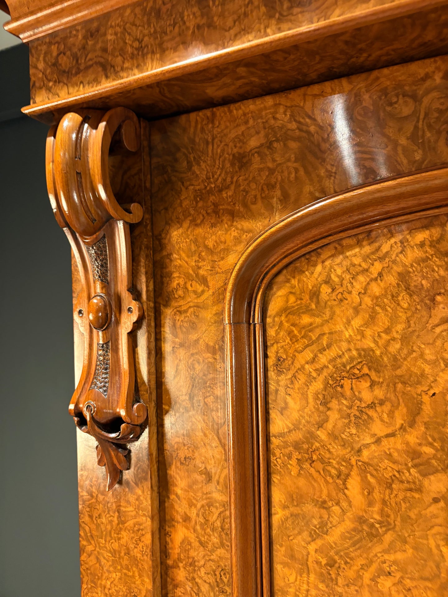 Fine Victorian Burr Walnut Wardrobe
