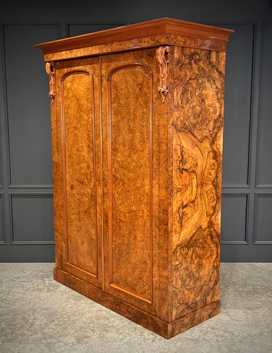 Fine Victorian Burr Walnut Wardrobe