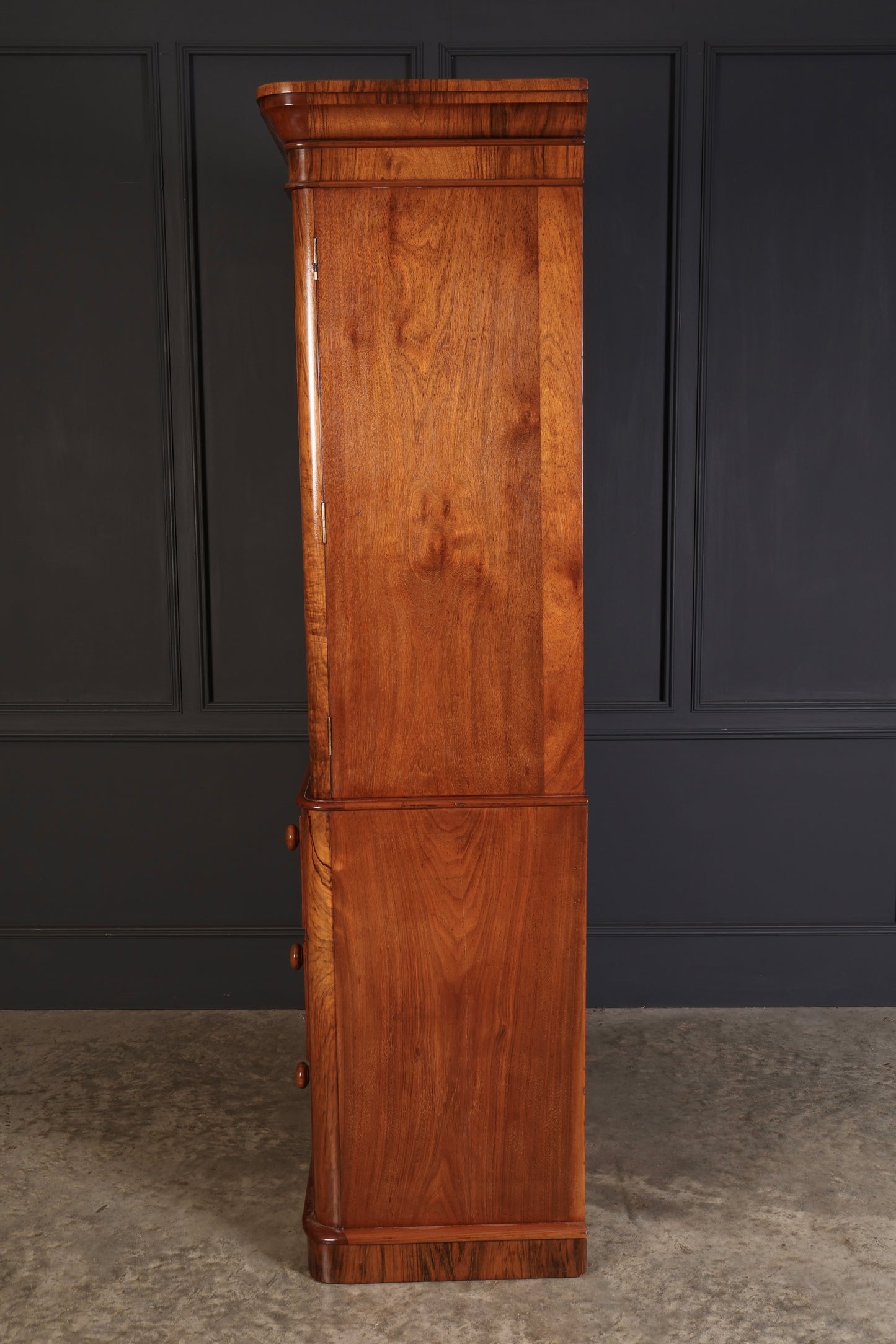 Victorian Figured Walnut Linen Press Cupboard