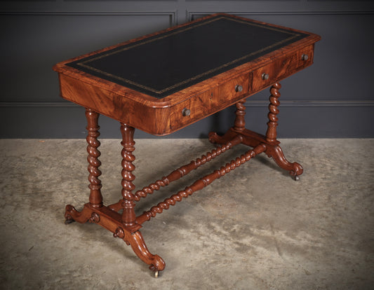 Victorian Walnut Library Writing Table