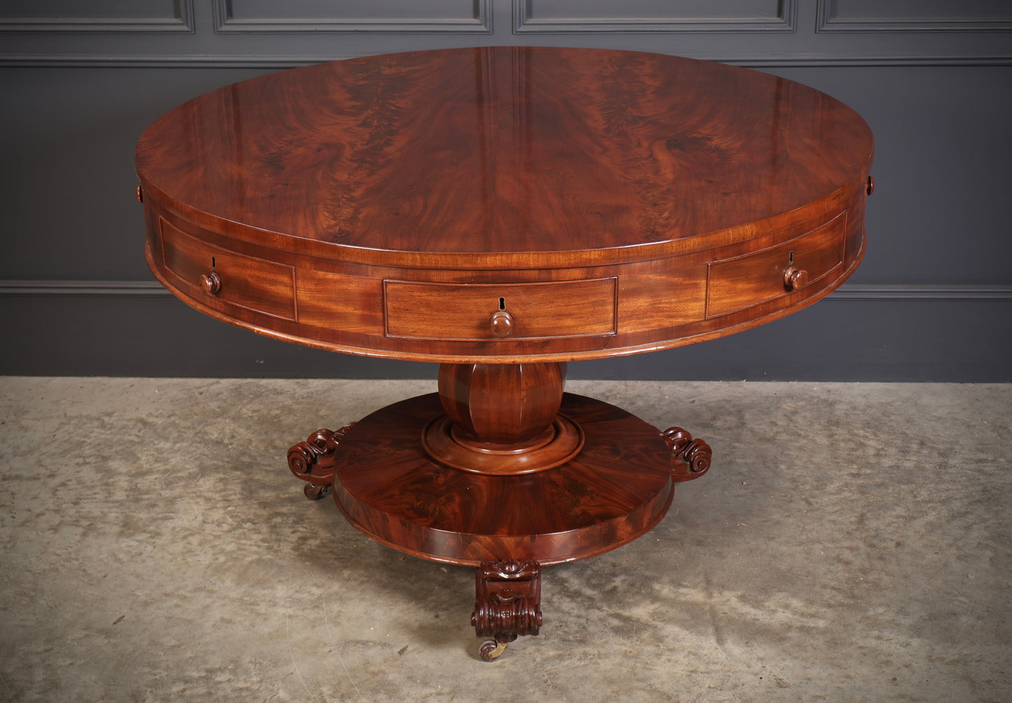 William IV Mahogany Drum Table