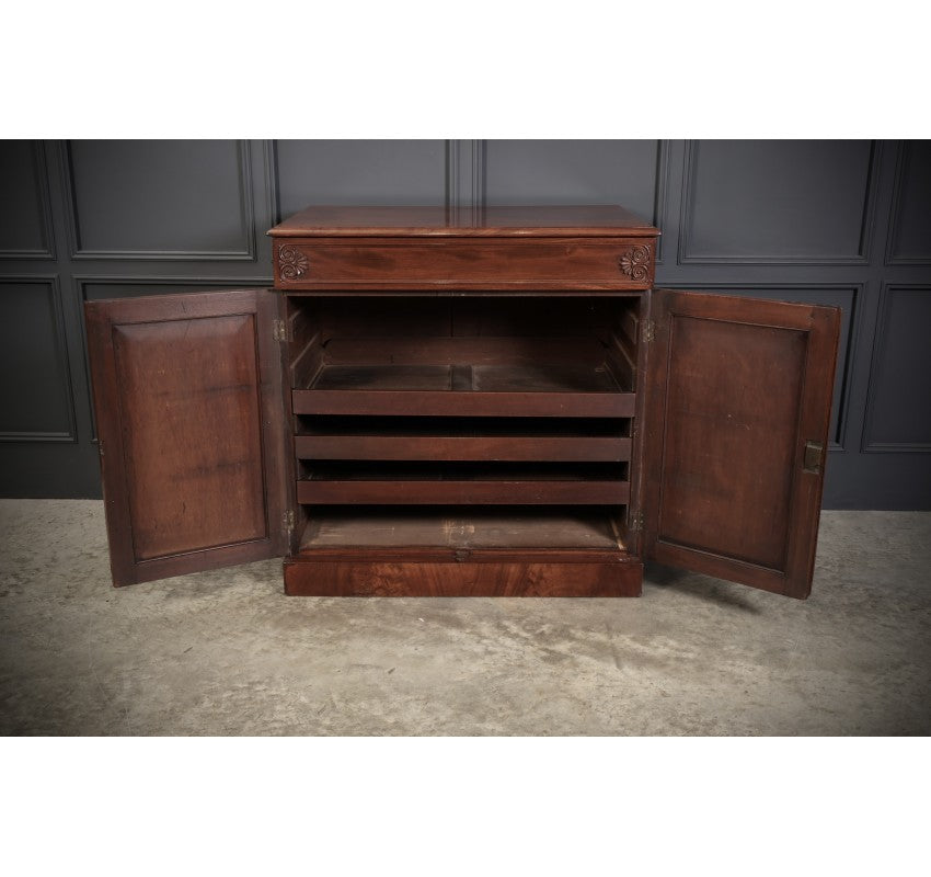 William IV Mahogany Dwarf Linen Press Cupboard