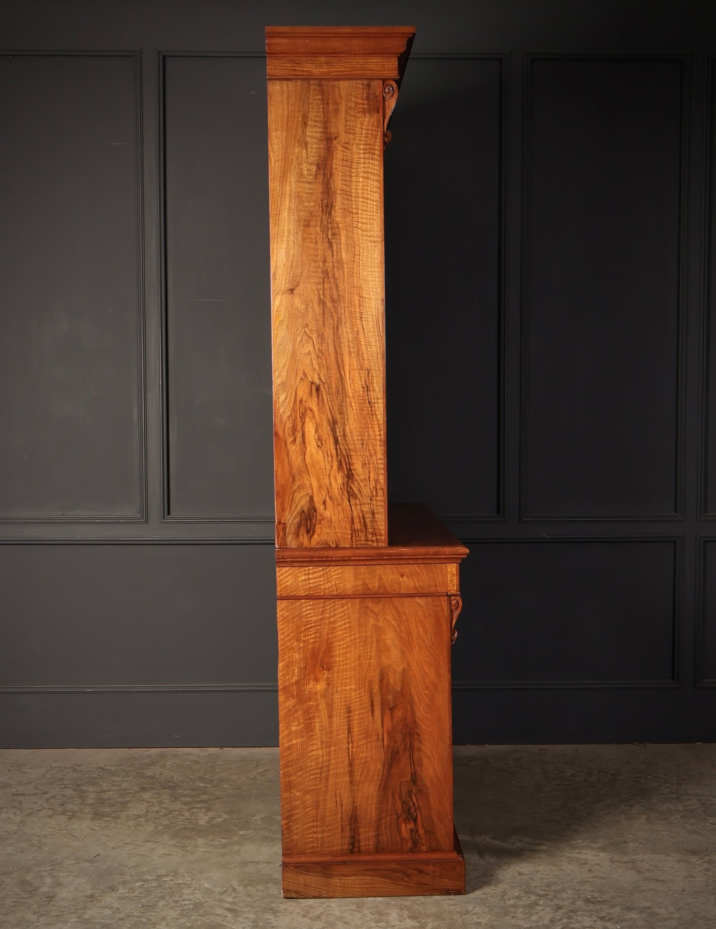 Fine William IV Walnut Glazed Bookcase