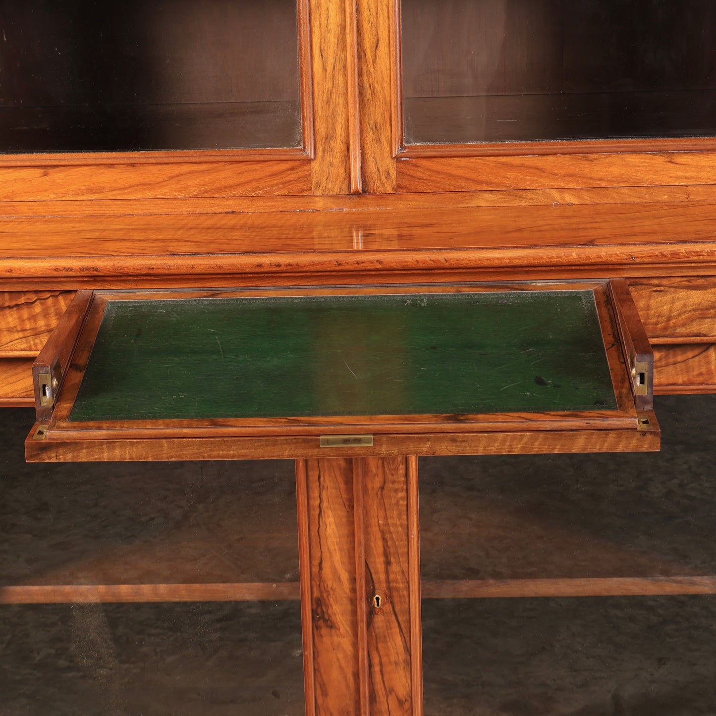 Fine William IV Walnut Glazed Bookcase