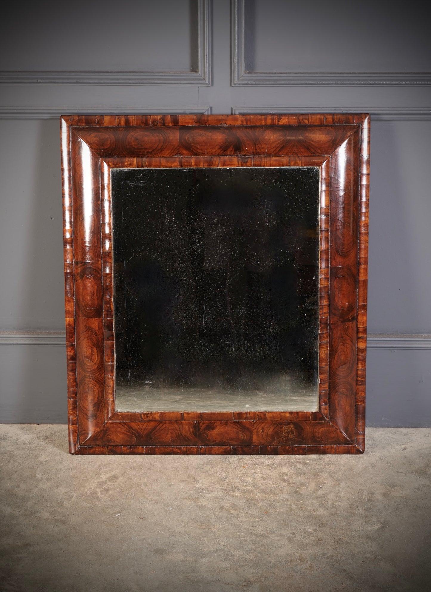 William & Mary Oyster Olive Wood Mirror