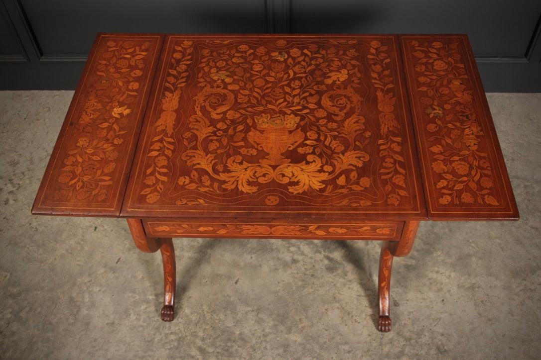 Dutch Marquetry Inlaid Walnut Sofa Table