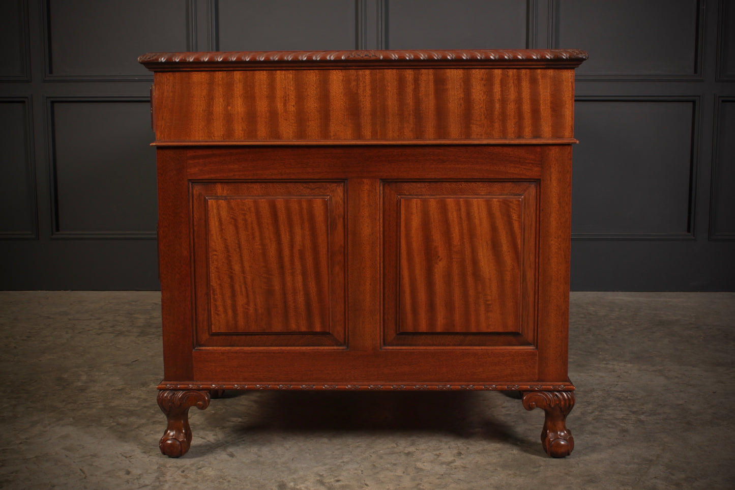 Mahogany & Leather Pedestal Desk