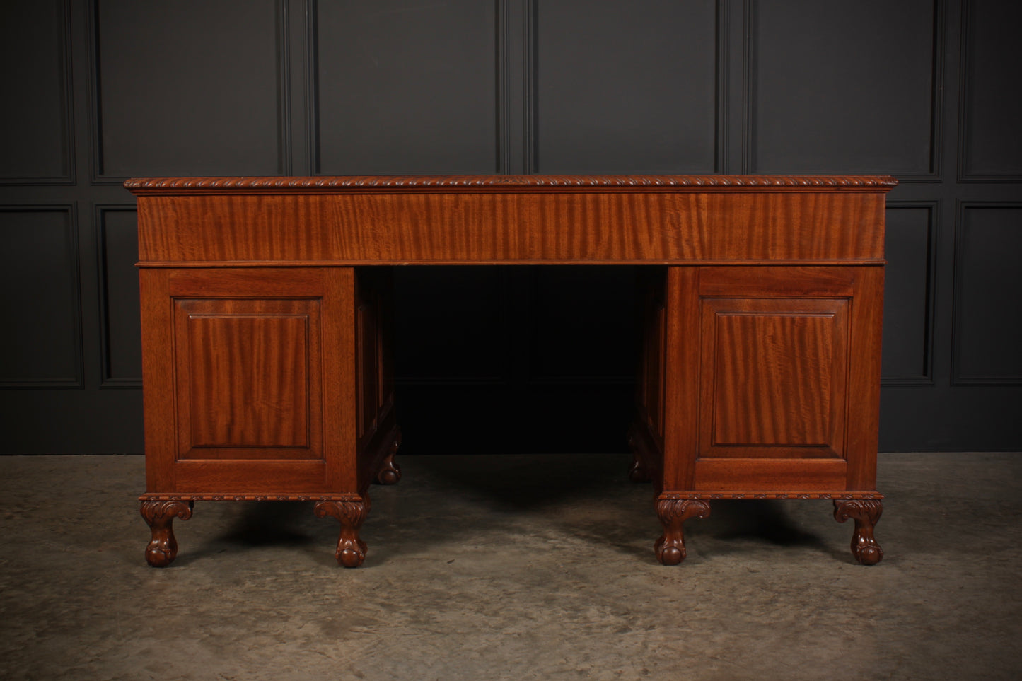 Mahogany & Leather Pedestal Desk