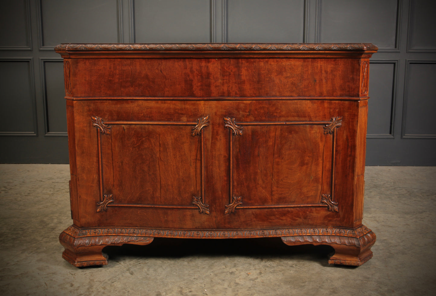 Magnificent Serpentine Mahogany Partners Desk