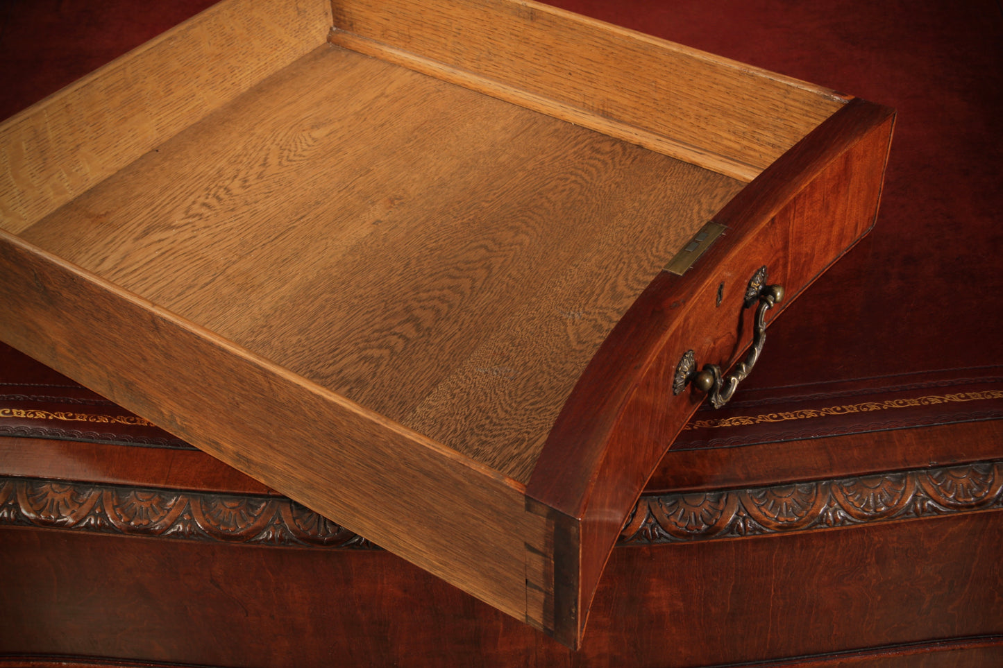 Magnificent Serpentine Mahogany Partners Desk