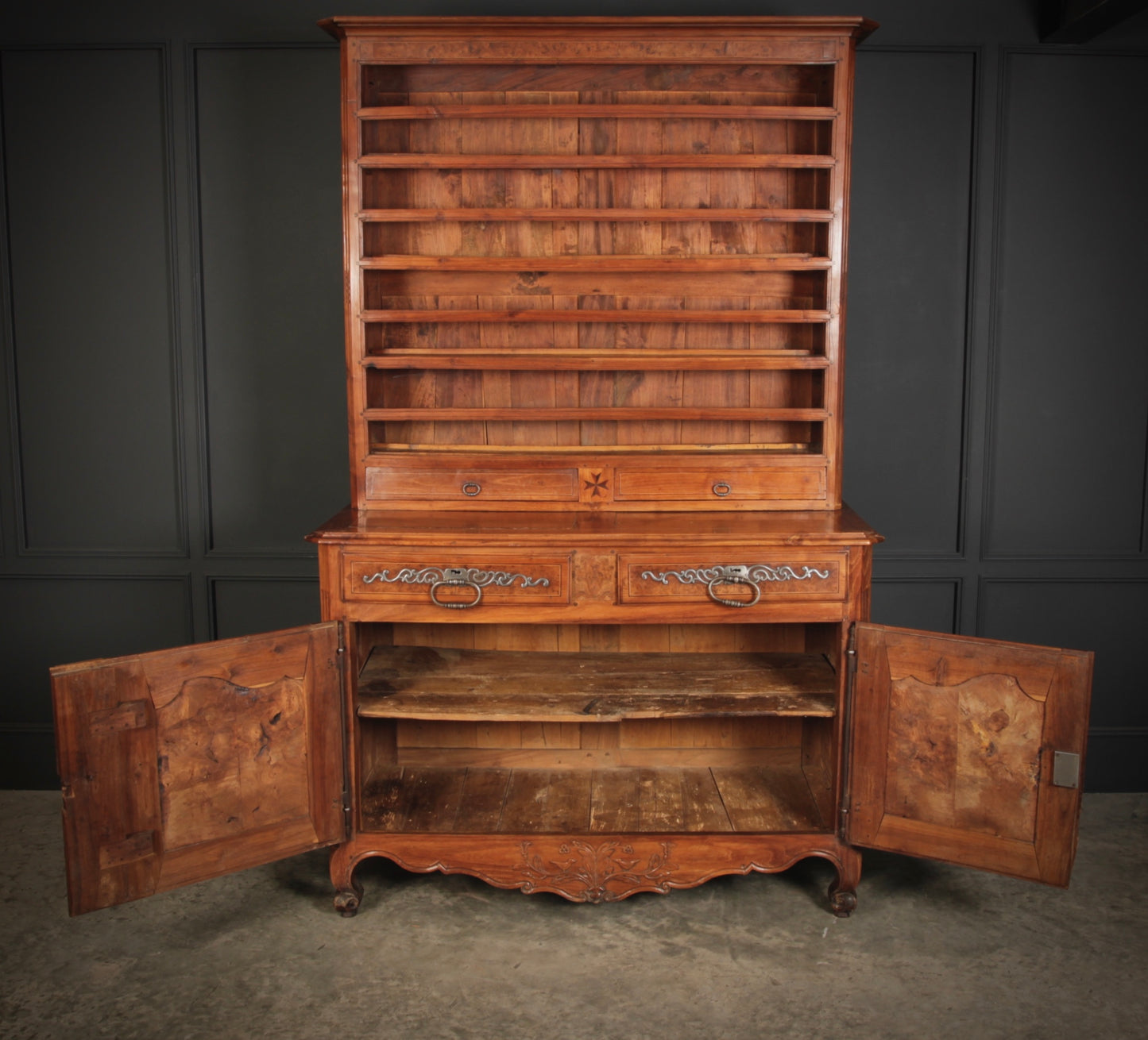 Large 18th Century Cherrywood & Walnut Dresser