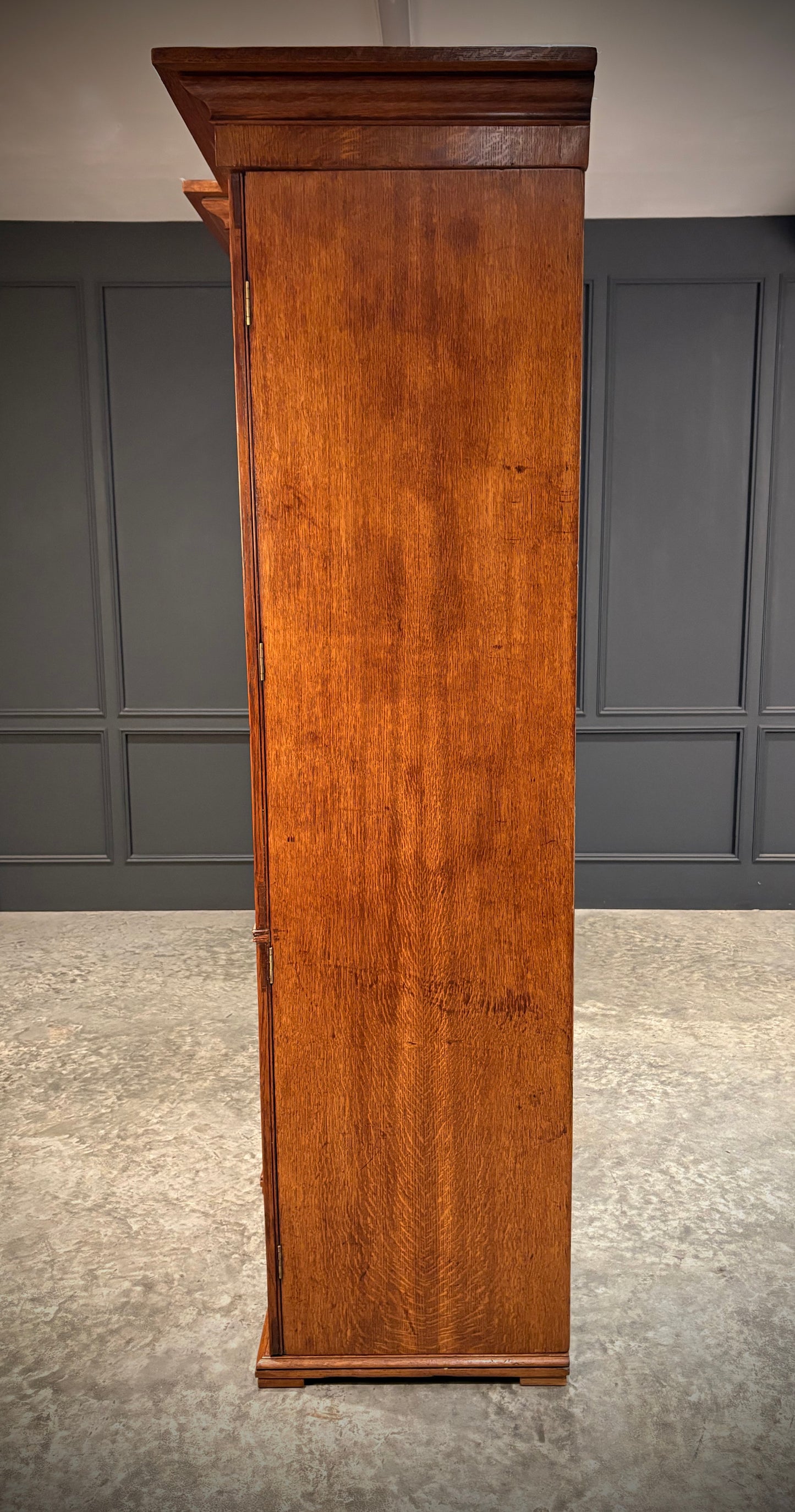 Victorian Pollard Oak Breakfront Wardrobe