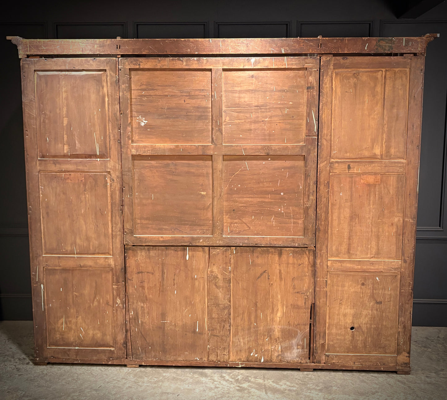 Victorian Pollard Oak Breakfront Wardrobe