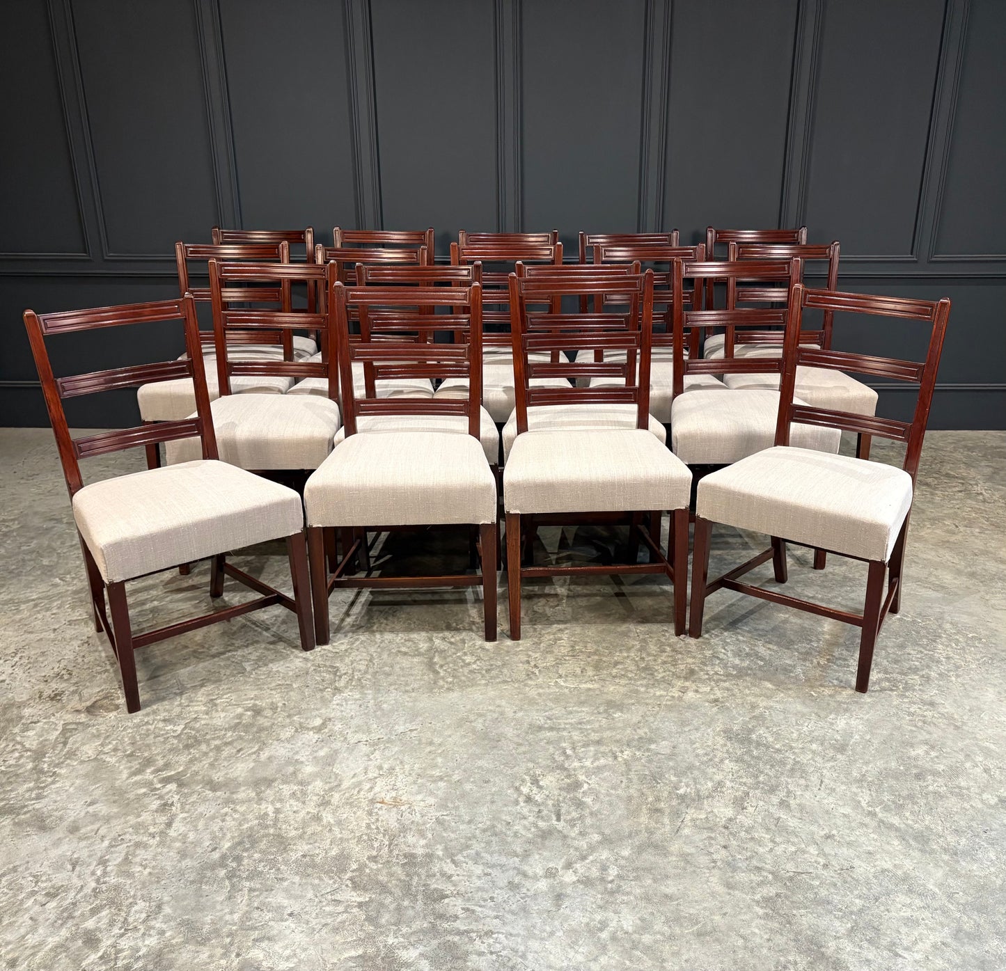 Set Of Eighteen Georgian Mahogany Dining Chairs